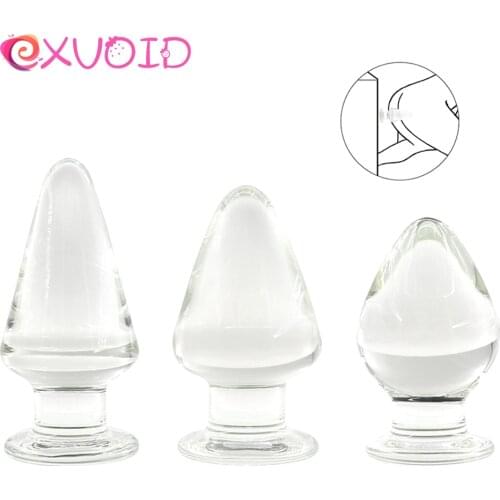 EXVOID Sex Toys for Men Women Gay Big Anus Beads Adult Products Glass Anal Plugs Erotic Heavy Butt Plug Prostate Massage