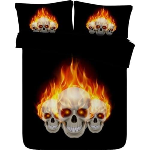 3pcs 3d skeleton/skull/human head bedding set no filling quilt cover colcha cama casal edredones duvet cover set