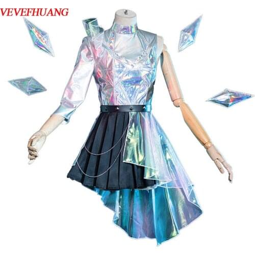 VEVEFHUANG Kосплей Game LOL KDA Seraphine Cosplay Costume All Out More Uniform Dresses Skirt Outfits Halloween Xmas Party Daily