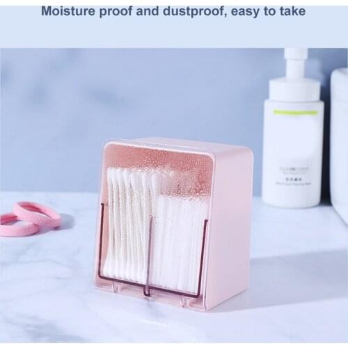 Creative Desktop partition double layer storage box cotton swab cosmetic cotton transparent belt cover dust-proof storage box