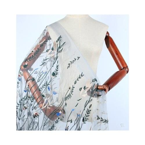 LASUI hot sale Plants Flowers encryption Wedding dresses Embroidery lace Soft drape DIY FOREST Dress good quality X0843