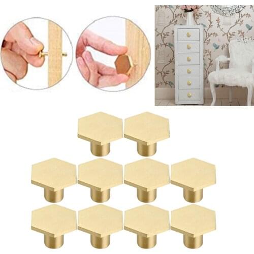 Brass Furniture Round Handle Of Drawer Wardrobe Door Knob Handles Dresser Brass Pulls Cabinet Handles Set of 10pcs