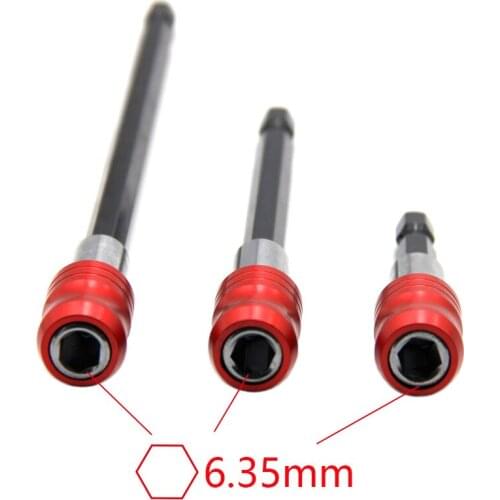 3pc 60mm100 150 Magnetic Screwdriver Bit Holder 1/4" 6.35mm Hex Shank Hex Shank Drywall Drill Screw Tools