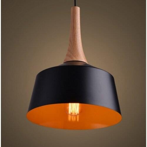 Edison Loft Style Metal Wood Art Droplight Modern Pendant Light Fixtures For Living Dining Room Hanging Lamp Indoor Lighting