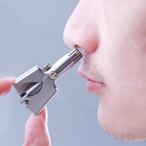 Nose Trimmer for Men Manual Stainless Steel for Nose Vibrissa Razor Shaver Washable Nose Ear Hair Trimmer