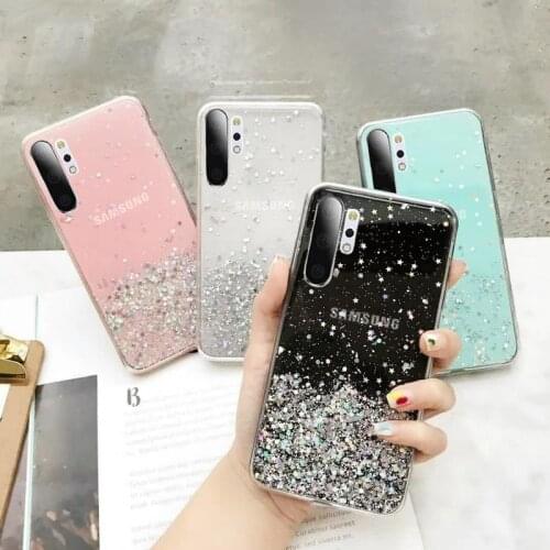 Soft Bling Glitter Stars Case For Samsung Galaxy A11 A41 A51 J2 Prime G530 A6 A8 J6 J4 S9 S10 S8 Note 9 10 Plus Shockproof Cover
