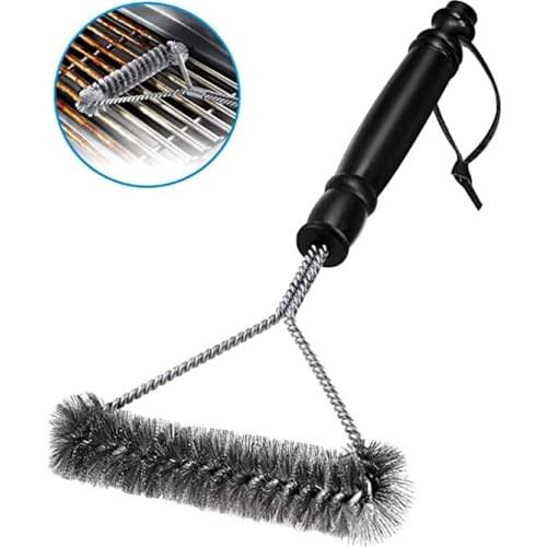 BBQ Grill Barbecue Kit Cleaning Brush Stainless Steel Wire Bristles Kitchen BBQ Cleaning Brush Tools