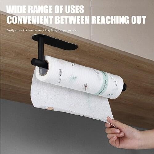 Self Adhesive Wall Mounted Stainless Steel Toilet Paper Roll Holder Kitchen Roll Tissue Organizer Shelves Kitchen Accessories