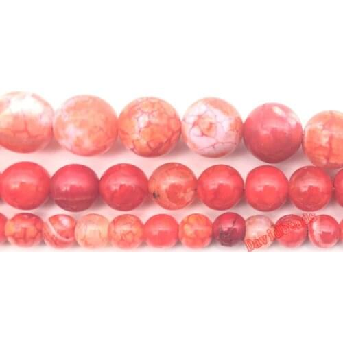 Natural Stone Red Fire Dragon Veins Agates Round Loose Beads 4 6 8 10 12MM Pick Size For Jewelry Making