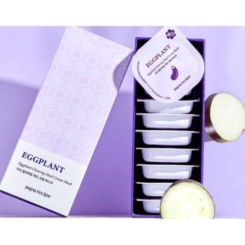 Natural Eggplant Extract Clearing Mud Cream Mask Moisturizer Acne Blackhead Treatment Face Mask Deep Cleaning Facial Mask Cream