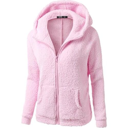 Jacket Sweatshirts New Fashion Women Fleece Hoodies Winter Warm Hooded Long Sleeve Zipper Thicken Coat Outwear