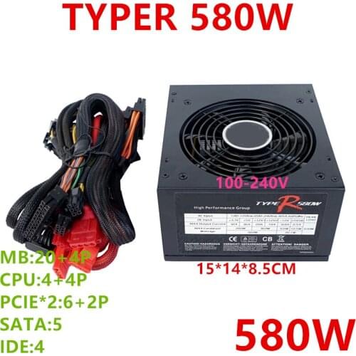 New Original PSU For Hiper Full Module Silent 580W Power Supply TYPER 580W