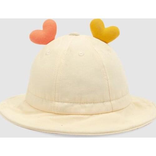 2021 love heart cotton Bucket Hat Fisherman Hat outdoor travel hat Sun Cap Hats for child boy and girl 30