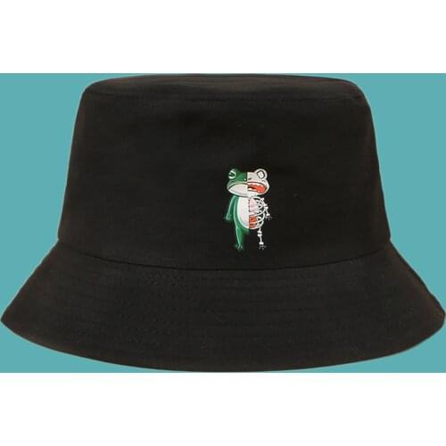 Womens Bucket Hats Cartoon Embroidered Fishermans Hat Hip Hop Cap Ladies Summer Hat Sun Caps Fast Delivery Dropshipping
