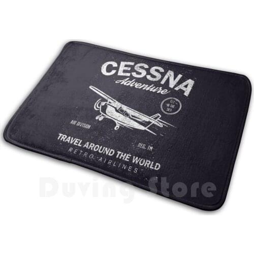 Awesome Cessna Adventure Travel Around The World Plane Design Carpet Mat Rug Cushion Soft Cessna Pilot Plane