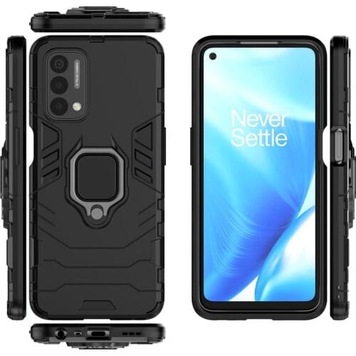 Armor Shockproof Case For OnePlus Nord N200 N10 CE 5G N100 7T 8 8T 9 Pro Magnetic Metal Ring Stand Soft TPU Hard PC Back Cover