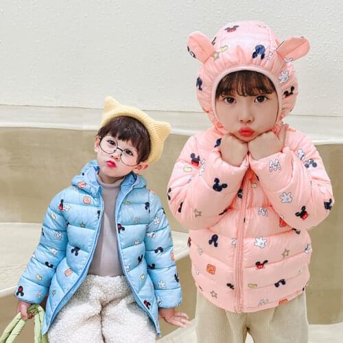 2021 Winter Baby Girls Hooded Down Jackets For Kids Coats Autumn Boys Warm Jacket Coat Toddler Girl infant Jacket Parka Outerwea
