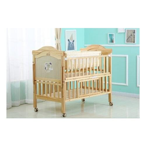Luxury European-style Pine Log 3 in1 Baby Cribs with Storage Cradle and Solid Wood Storage Rest Baby Bed Cradle for Toddler Kids