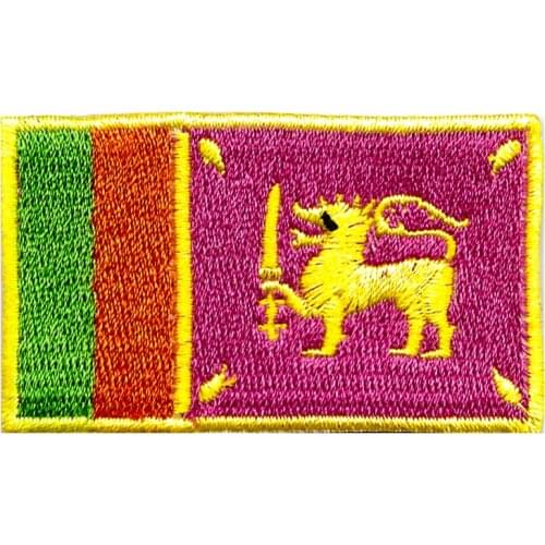 Srilanka national flag Sewing Clothes Gun Patch Iron On Embroidery Patches Hotfix Applique Motifs Sew On Garment Stickers cute c