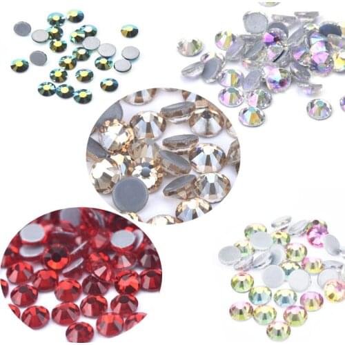Start AB Mix size hotfix Rhinestone Crystal SS4-SS16 Glass Strass Hotfix Iron On Rhinestones Decoretion For Garment