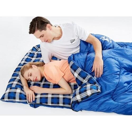 Outdoors Adult 3 Season Camping Sleeping Bag Hotel Septum Traveling Use Can Splicing Into Two Seperate Single Bag