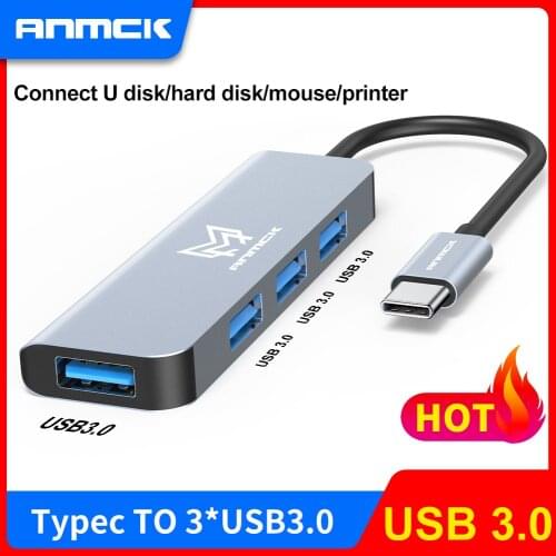 Anmck USB C HUB 3.1 Type C to USB 3.0 Adapter Multi USB with Micro USB Charging Port for Xiaomi MacBook Huawei OTG Type C HUB
