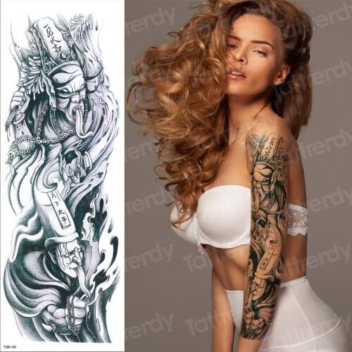 Tatoo temporary stickers sketches tattoo designs pattern black large waterproof tattoos sleeves full arm decal water transfer