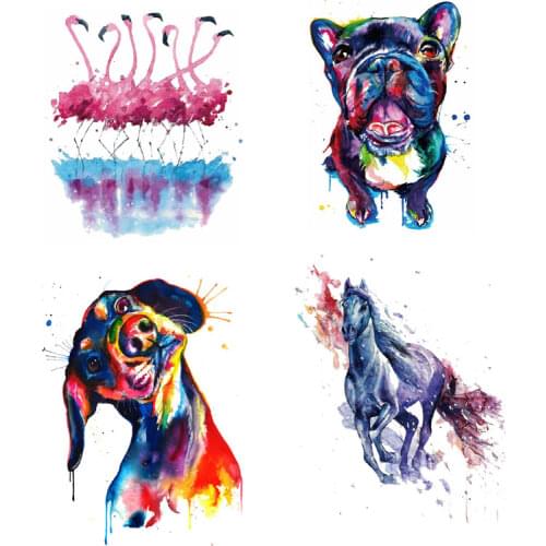 ZOTOONE Cute Multicolor Dog Iron on Patches 12.4*18cm DIY Fashion Animals Patch for Clothes Bags Thermal Transfer Stickers D