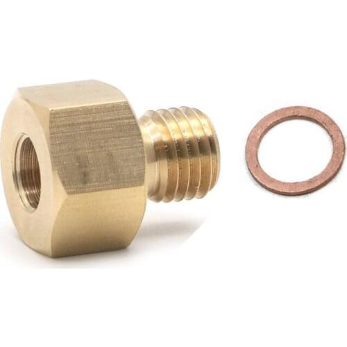 1/8 in. NPT Female to M12 x 1.5 Male Metric Adapter Electric Temperature Gauges Brass Copper For GM LS Engine Cylinder Heads