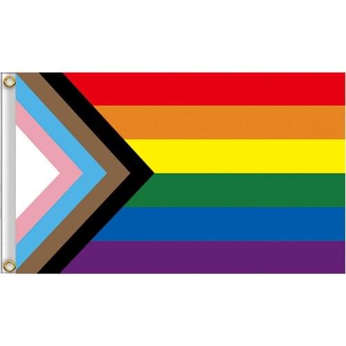 1.9 X2.95ft Progress Pride Flag Garden Decor Rainbow Flag With Brass Grommets Show Your Pride By Displaying This Beautiful Flag