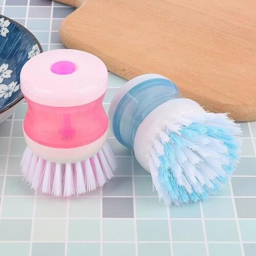 1pc Random Color Creativity Kitchen Wash Pot Dish Brush Brush Automatically Decontamination Add Liquid Up Clean Washing Liq P4M0