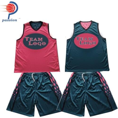 100%Polyester Coolmax Material Custom Design Reversible Basketball Uniforms