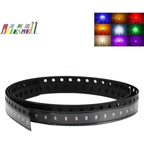 100pcs Multicolor 1206 SMD SMT led Red Yellow Blue Green White Orange Purple Pink Warm white Water clear led light lamp