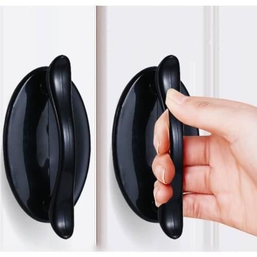 2pcs Self-adhesive Furniture Cabinet Door Handle Sliding Window Plastic Kitchen Cabinet Handle Drawer Knobs Kitchen Furniture
