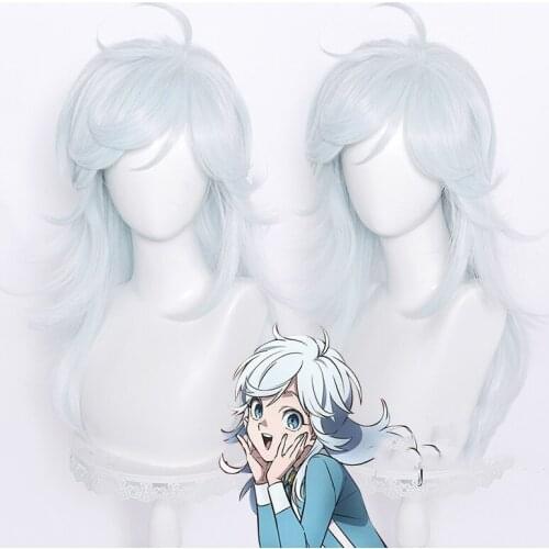 2021Akira Cosplay Kemono Jihen Cosplay 65cm WIg Light Blue Wig Cosplay Anime Cosplay Wig Heat Resistant Synthetic Wigs Halloween
