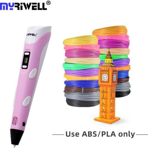 Myriwell 3D Printing Pen 3D Pen LCD Display PLA/ABS Filaments 3D Drawing Printer For Kids/Adults Creative Design Drawing