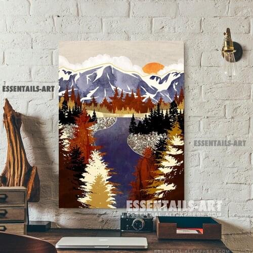 Nordic Abstract Autumn nature Canvas Wall Art Painting Poster Bedroom Study studio print Living kid Room Home Decoration Prints