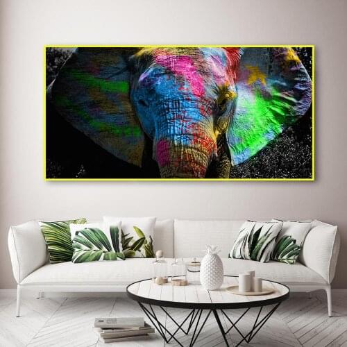 Africa Elephant Animal Landscape Oil Painting on Canvas Art Poster HD Print Abstract Wall Art Picture for Living Room Home Decor