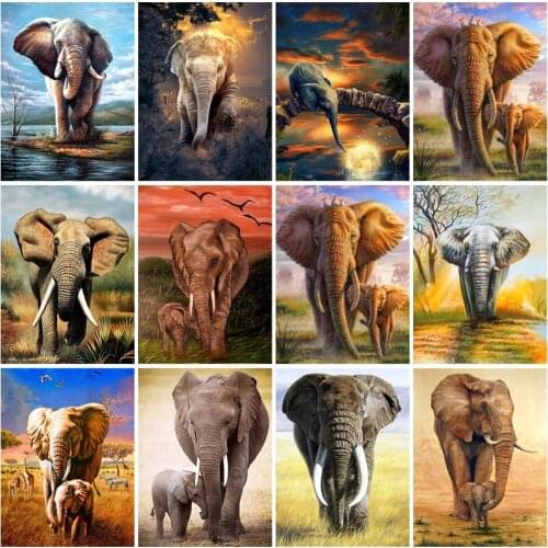 Diy Diamond Painting Animal Elephant Diamond Embroidery Full Drill Rhinestones Daimond Painting Mosaics Home Decor Cross Stitch