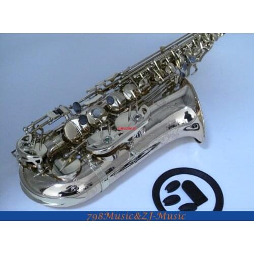 LORICO-611 ALTO SAXOPHONE Gold Brass Body and Gold Lacquer Keys Eb Alto Saxophone High F# FREE LORICO ACCESSORY