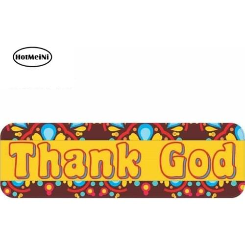HotMeiNi 13cm x 4cm Thank God Letter Funny Auto Car Stickers and Decals Vinyl Waterproof Car Door Protector Occlusion Scratch