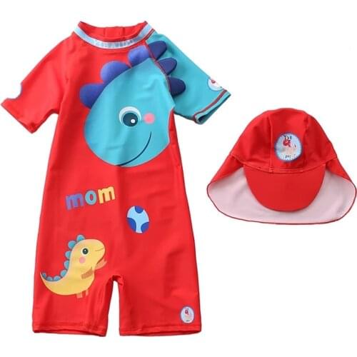 Pool Toddler Swimwear Kids Boys Bathing Suit Red Printing Children Clothing Baby Boys Cute Swimsuit Boys One Piece Swimsuits