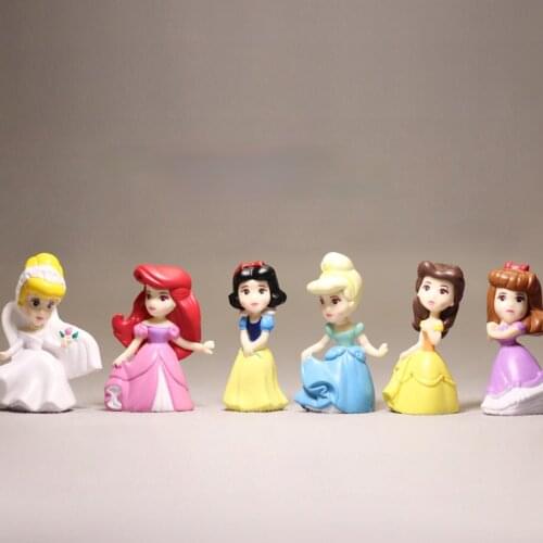 Bulk Snow White Cinderella Princess Belle Plastic Dolls Hand-held Ornaments