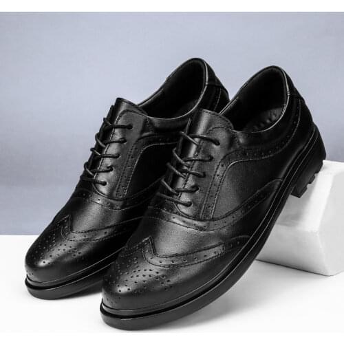 New Arrivals Brogue Shoes Men High Quality Genuine Leather Casual Shoes Thick Sole Business Men Shoes Fashion Zapatos De Hombre