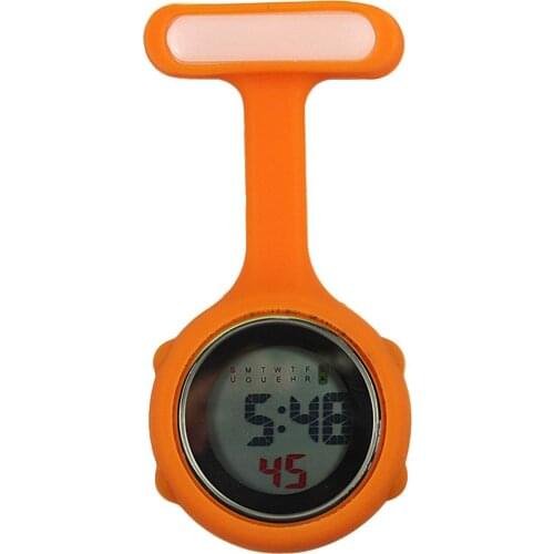 Round Pockets Watch Womens Digital Display Dial Fashion Clip On Fob Nurse Brooch Pin Hang Pocket Electric Watch Casual