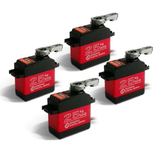 25KG Digital Servo Full Metal Gear High Torque Waterproof for RC Car Crawler Robot Control Angle 180° -4Pcs