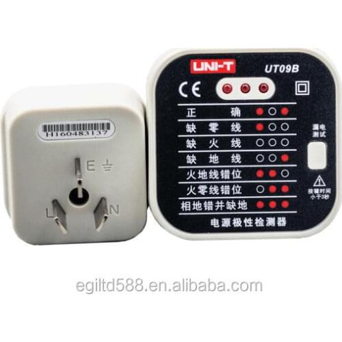 UNI-T UT09B Socket Detector Ground Zero Fire Line Plug Polarity Phase Check