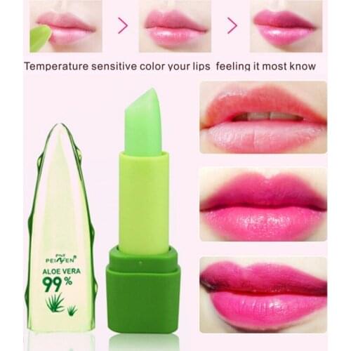 Aloe Vera Lipstick Moisture Lip Balm Color Temperature Changing Long Lasting Moisturizing Lipstick Anti Aging