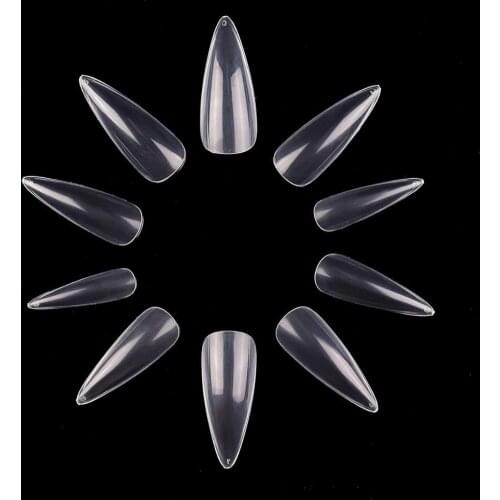Makartt Stiletto Fake Nails, Clear Nail Tips 500pcs Full Cover False Nails Clear Press on Nails Acrylic Nail Tips