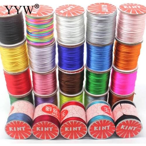 60m/PC 1.5mm Reel of Nylon Blend Color Black Chinese Satin Silk Knot Macrame Cord Beads European Braided Wire 2018 Wholesale